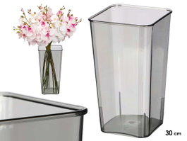 Giftdecor Jarron Aparenza Carré en Acrylique Gris 30 cm (Set de 18)