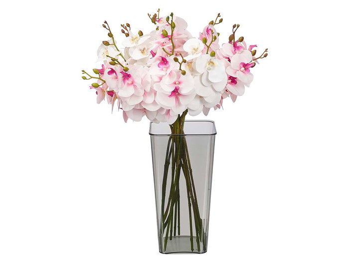 Giftdecor Jarron Aparenza Carré en Acrylique Gris 30 cm (Set de 18)