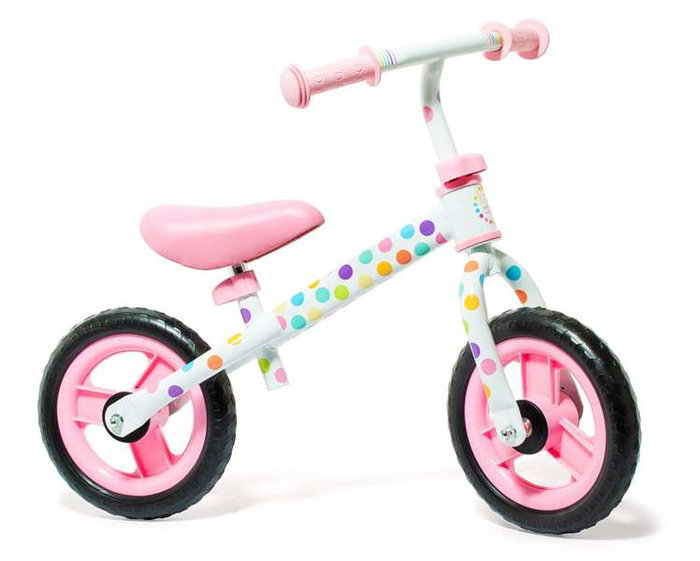 Molto - Bicicleta sin pedals - Vélo sans pédales d'équilibre rose 10 pouces - Dimensions : 48,5x36x90 cm - Pour enfant dès 2 ans