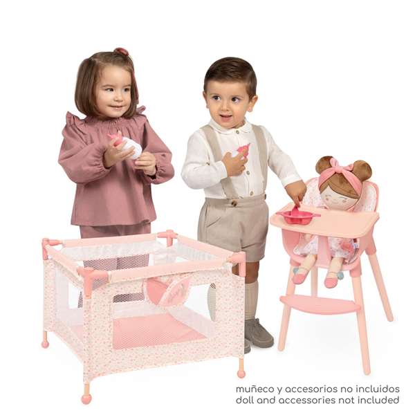 Decuevas Trona et parc d'activités 2-en-1 pour enfants à partir de 3 ans, avec assemblage, en métal, plastique et polyester