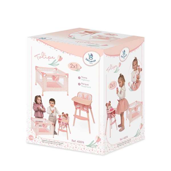 Decuevas Trona et parc d'activités 2-en-1 pour enfants à partir de 3 ans, avec assemblage, en métal, plastique et polyester