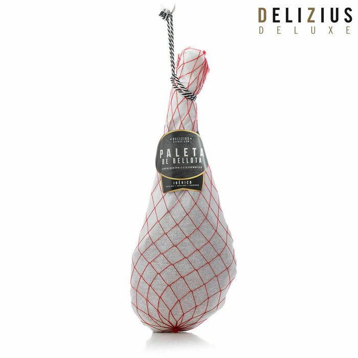 Ensemble Épaule de Porc Ibérique de Bellota et Support à Jambon Delizius Deluxe Ensemble Épaule de Porc Ibérique de Bellota et Support à Jambon Delizius Deluxe