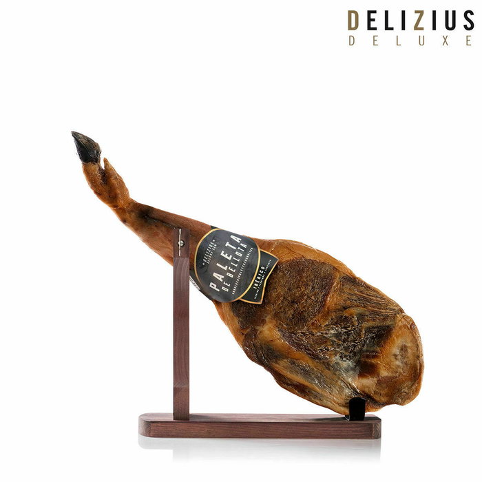 Ensemble Épaule de Porc Ibérique de Bellota et Support à Jambon Delizius Deluxe Ensemble Épaule de Porc Ibérique de Bellota et Support à Jambon Delizius Deluxe