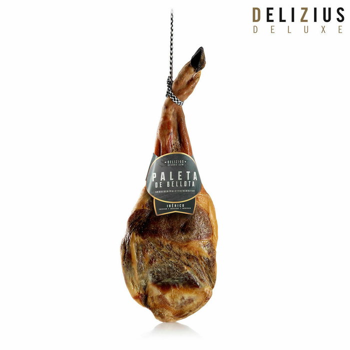 Ensemble Épaule de Porc Ibérique de Bellota et Support à Jambon Delizius Deluxe Ensemble Épaule de Porc Ibérique de Bellota et Support à Jambon Delizius Deluxe