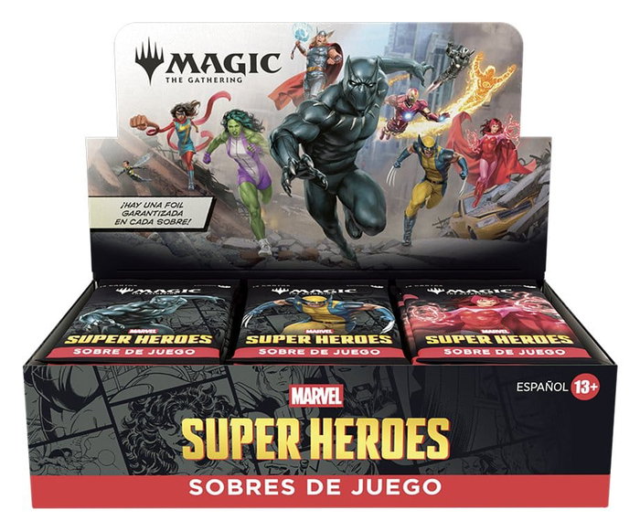 Wizards of the Coast Magic the Gathering Marvel Super Heroes Présentoir de 30 boosters (Espagnol) Wizards of the Coast Magic the Gathering Marvel Super Heroes Présentoir de 30 boosters (Espagnol)