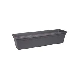Elho Green Basics 40 - Jardinière rectangulaire extérieur et balcon, 6L, plastique recyclé résistant au gel - L 16,5 x P 39 x H 13,7 cm