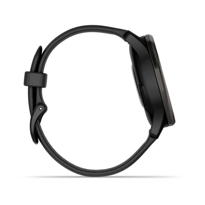 Garmin Vivomove Trend - Montre connectée hybride avec aiguilles, écran tactile, notifications, Garmin Pay, bracelet silicone noir