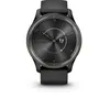 Garmin Vivomove Trend - Montre connectée hybride avec aiguilles, écran tactile, notifications, Garmin Pay, bracelet silicone noir