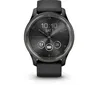 Garmin Vivomove Trend - Montre connectée hybride avec aiguilles, écran tactile, notifications, Garmin Pay, bracelet silicone noir