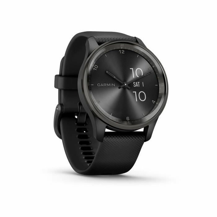 Garmin Vivomove Trend - Montre connectée hybride avec aiguilles, écran tactile et bracelet silicone noir Garmin Vivomove Trend - Montre connectée hybride avec aiguilles, écran tactile et bracelet silicone noir