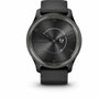 Garmin Vivomove Trend - Montre connectée hybride avec aiguilles, écran tactile et bracelet silicone noir