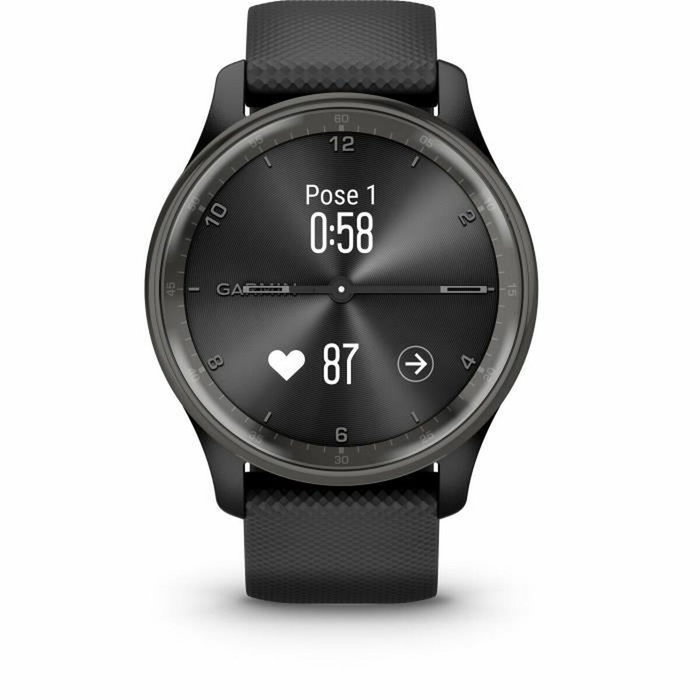 Garmin Vivomove Trend - Montre connectée hybride avec aiguilles, écran tactile et bracelet silicone noir Garmin Vivomove Trend - Montre connectée hybride avec aiguilles, écran tactile et bracelet silicone noir