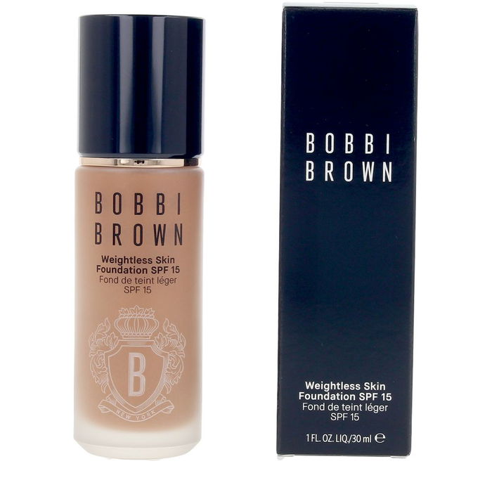 Bobbi Brown Fond de teint WEIGHTLESS SKIN SPF15 Amande Chaude 30 ml Mat Tenue Prolongée