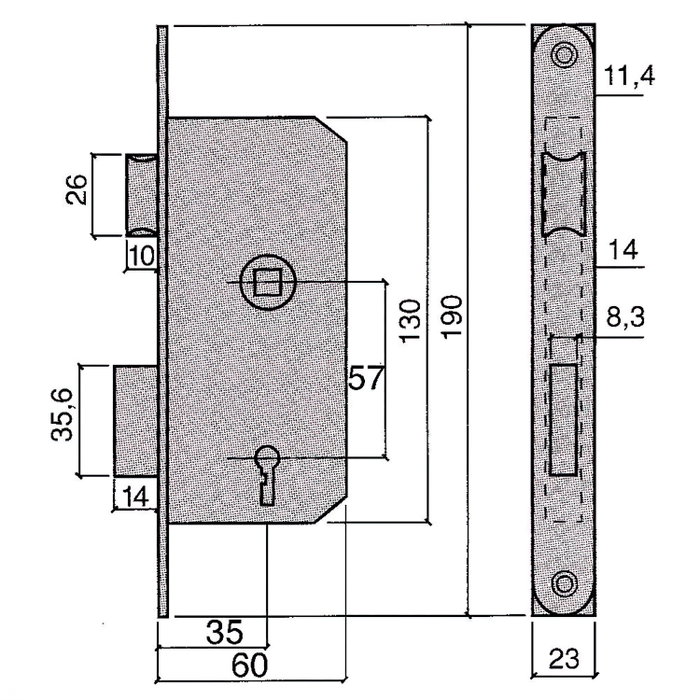 UCEM Serrure 6134-hl/35