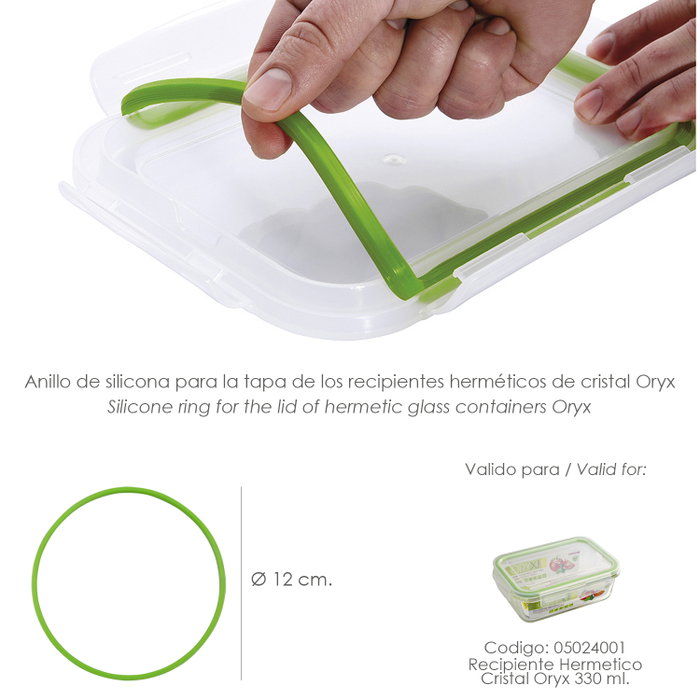 ORYX Anneau en Silicone pour Récipient Hermétique en Verre 330 ml