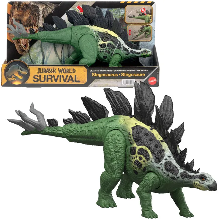 Jurassic World - Mega Action Stegosaurus - Figurine Dinosaure avec Attaque et Évolution - JKL85