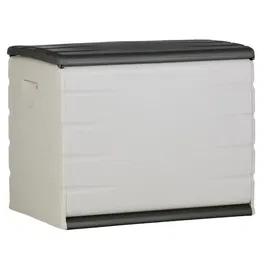 Plastiken Coffre de rangement 260L PLASTIKEN - Pour intérieur et extérieur, cadenassable avec roulettes - Dimensions 80 x 61 x 53 cm