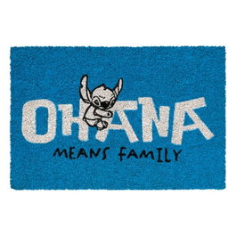 ERIK Paillasson Disney Ohana Stitch 60x40 cm en fibre de coco avec base PVC antideslizante