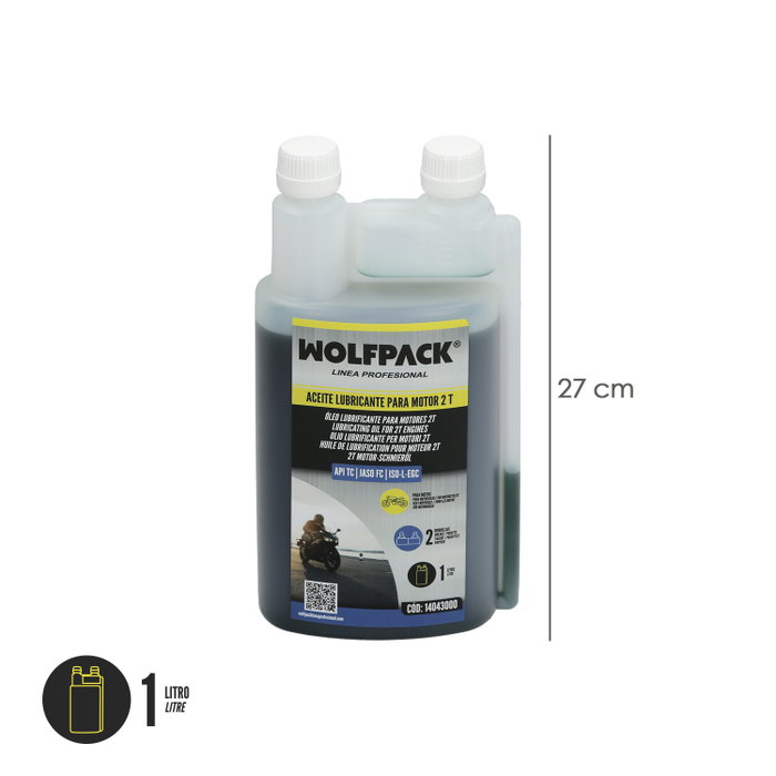 WOLFPACK LINEA PROFESIONAL Huile Lubrifiante 2 Temps 1L (2 Buses)