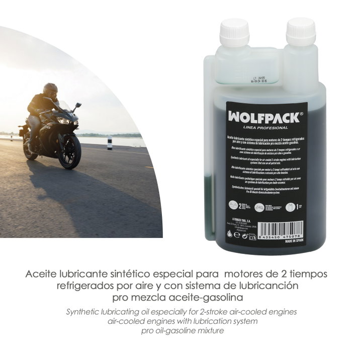 WOLFPACK LINEA PROFESIONAL Huile Lubrifiante 2 Temps 1L (2 Buses)
