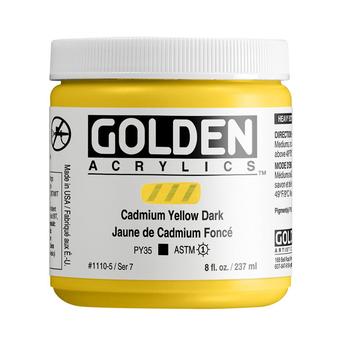 Golden Jaune Cadmium Foncé Heavy Body Acrylic 237 ml Golden Jaune Cadmium Foncé Heavy Body Acrylic 237 ml