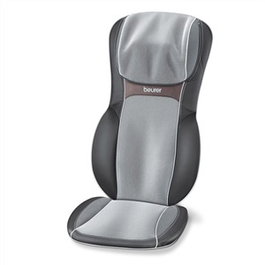 Beurer MG-295 (640.53) Coussin de Massage Shiatsu avec 4 Têtes, 3D, Réglage Hauteur, Chaleur et Lumière, Noir