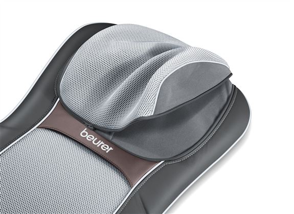 Beurer MG-295 (640.53) Coussin de Massage Shiatsu avec 4 Têtes, 3D, Réglage Hauteur, Chaleur et Lumière, Noir