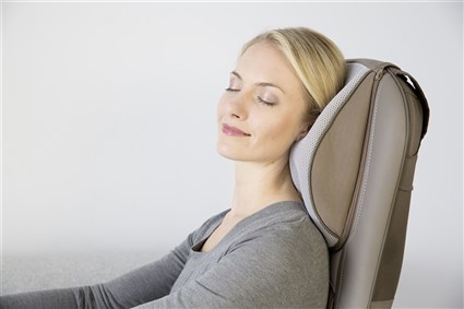Beurer MG-295 (640.53) Coussin de Massage Shiatsu avec 4 Têtes, 3D, Réglage Hauteur, Chaleur et Lumière, Noir