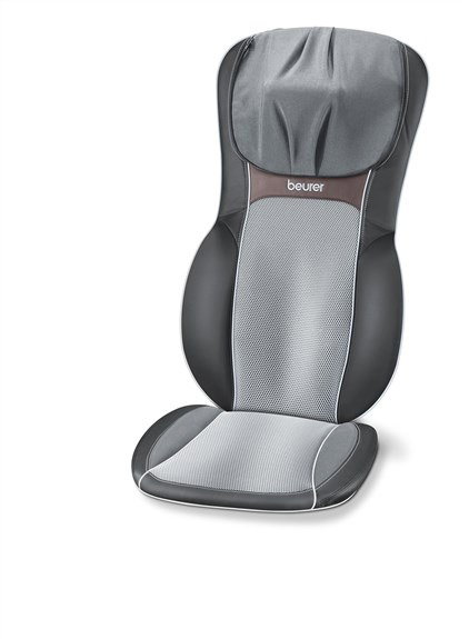 Beurer MG-295 (640.53) Coussin de Massage Shiatsu avec 4 Têtes, 3D, Réglage Hauteur, Chaleur et Lumière, Noir