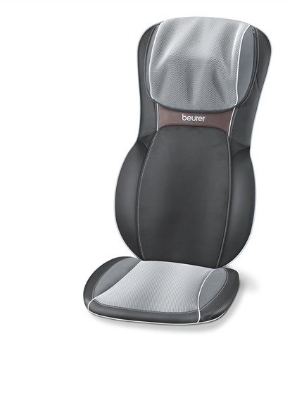 Beurer MG-295 (640.53) Coussin de Massage Shiatsu avec 4 Têtes, 3D, Réglage Hauteur, Chaleur et Lumière, Noir