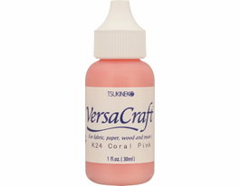 Tsukineko VERSACRAFT Encre de recharge textile Coral Pink 30ml