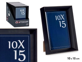 Giftdecor Porte-photos Plastique Noir 10x15 cm Cadre Photo avec Verre (Set de 24)