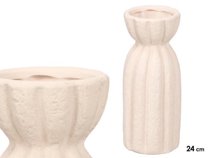 GIFTDECOR Jarrón Sahara Rayas Anchas Blanco Mediano GIFTDECOR Jarrón Sahara Rayas Anchas Blanco Mediano