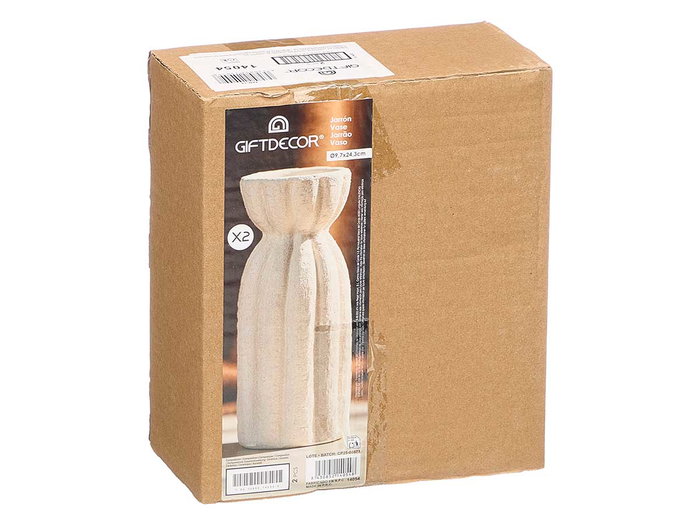 GIFTDECOR Jarrón Sahara Rayas Anchas Blanco Mediano GIFTDECOR Jarrón Sahara Rayas Anchas Blanco Mediano