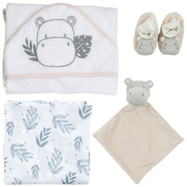 Tom et Zoe Coffret Cadeau de Naissance Hippo 4 Pièces