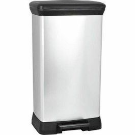 Curver Poubelle à Pédale Aspect Métal 50 L