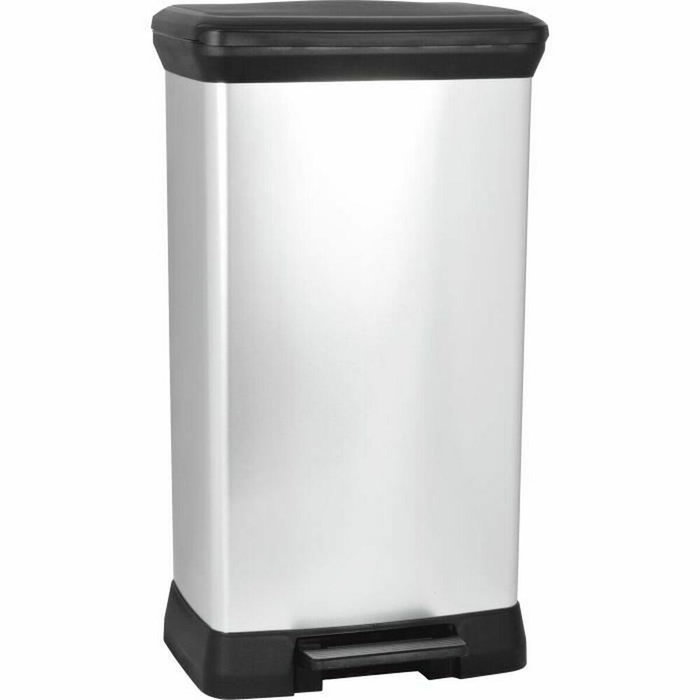 Curver Poubelle à Pédale Aspect Métal 50 L Curver Poubelle à Pédale Aspect Métal 50 L