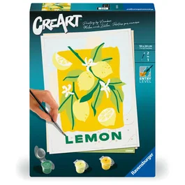 Ravensburger CréArt - Peinture par numéros adulte 'Lemon' - Tableau déco 18 x 24 cm avec 7 pots peinture acrylique
