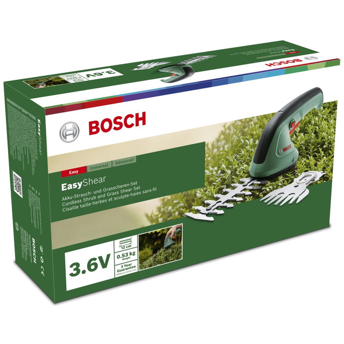Bosch EasyShear 3,6V avec lames de 120 mm et 100 mm
