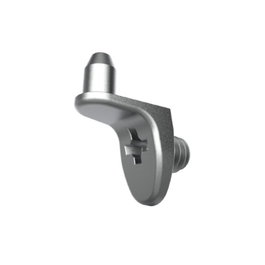 HERRAJES ALK Support d'étagère avec pivot, Zamak nickelé, Filetage bois 6,2 mm