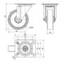 Ruedas Alex Roue rotative Blanche Poliamix Ø 10 cm 150 kg