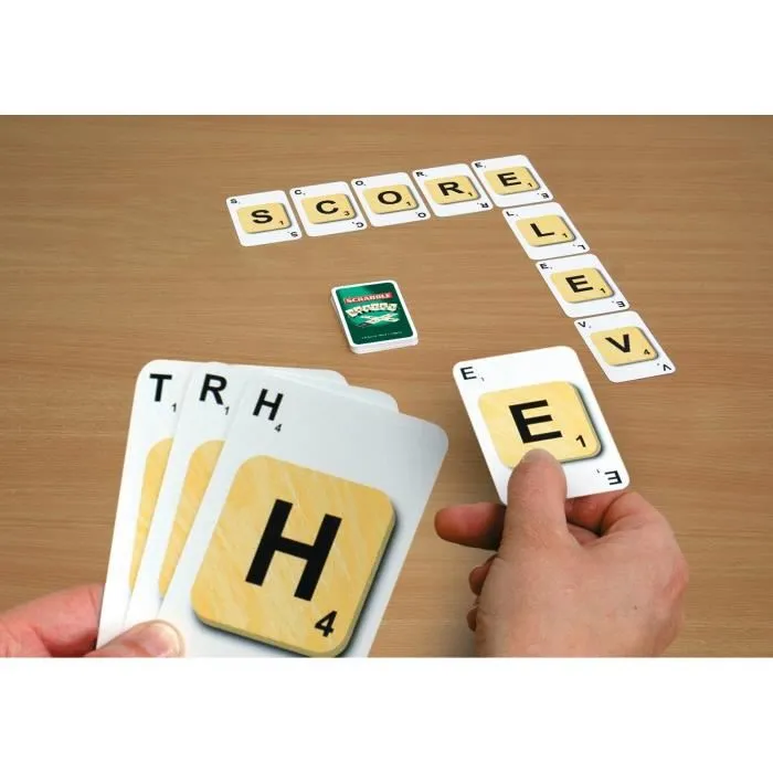 Megableu Scrabble Cartes - 3 jeux en 1 (Classique, Forfait, Rami) - Jeu de lettres et cartes portatif en français