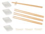 Kinvara Set Sushi Blanc 12 Pièces Porcelaine et Bambou 27 x 2 x 20 cm (Set de 12)