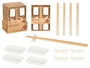 Kinvara Set Sushi Blanc 12 Pièces Porcelaine et Bambou 27 x 2 x 20 cm (Set de 12)