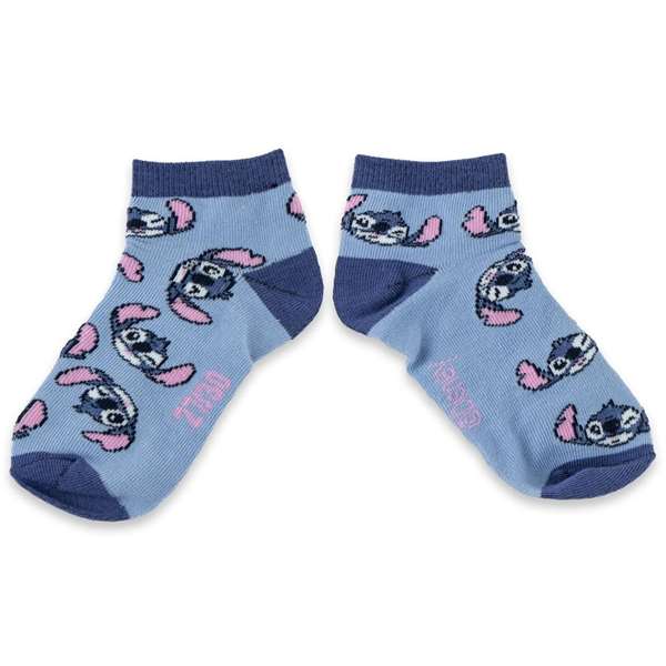 Cerdá Pack de chaussettes cheville Stitch T.23/26 - Modèles assortis - Pour pointures 23-26, à partir de 3 ans