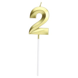 Party Time Bougie Anniversaire Chiffre 2 Or