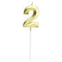 Party Time Bougie Anniversaire Chiffre 2 Or