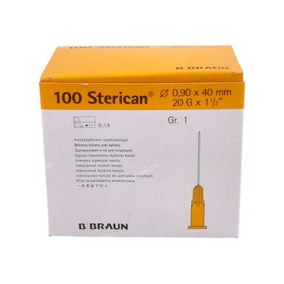 B. Braun Vetcare Aiguille Sterican 20G 0.9x40 mm Jaune - Pour usage vétérinaire B. Braun Vetcare Aiguille Sterican 20G 0.9x40 mm Jaune - Pour usage vétérinaire
