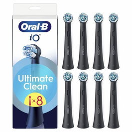 Oral-B - Brossettes de rechange iO Ultimate Clean - Pack de 8 - Noir - Pour brosse à dents électrique Oral-B iO - Élimination plaque