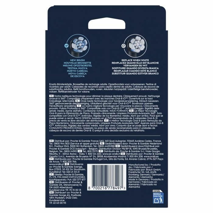 Oral-B iO Ultimate Clean Brossettes de rechange, Noir, Pack de 8